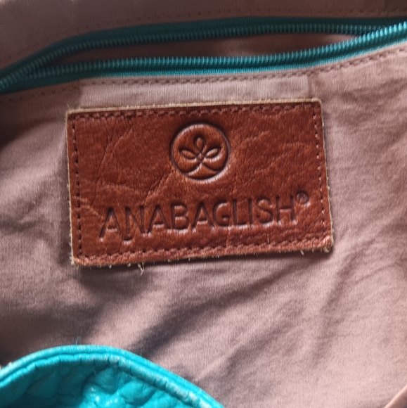 ANABAGLISH Large Turqoise Leather Boho Crossbody Handbag ⚘️ - Picture 13 of 13